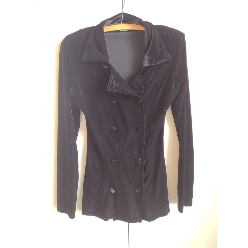 Vtg 90s Y2k Whimsigoth Blazer Luly K Velvet Jacket Double Breasted S Grunge Punk